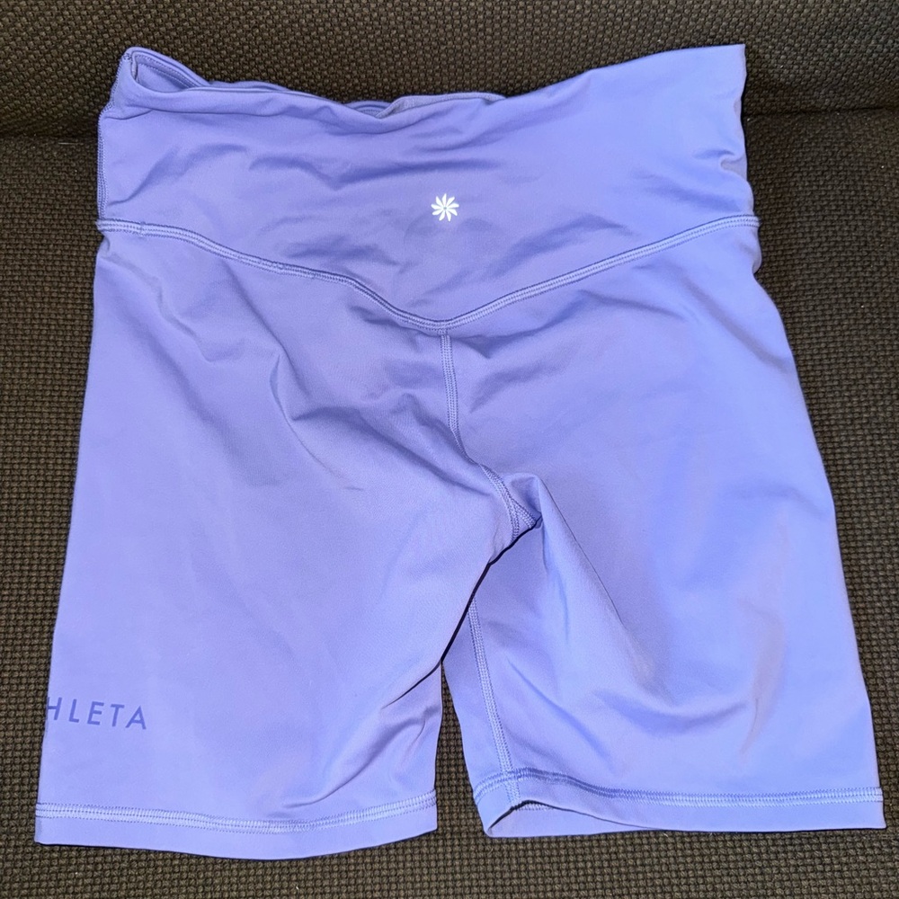 Athleta Purple Bike Shorts High-Waisted Stretch